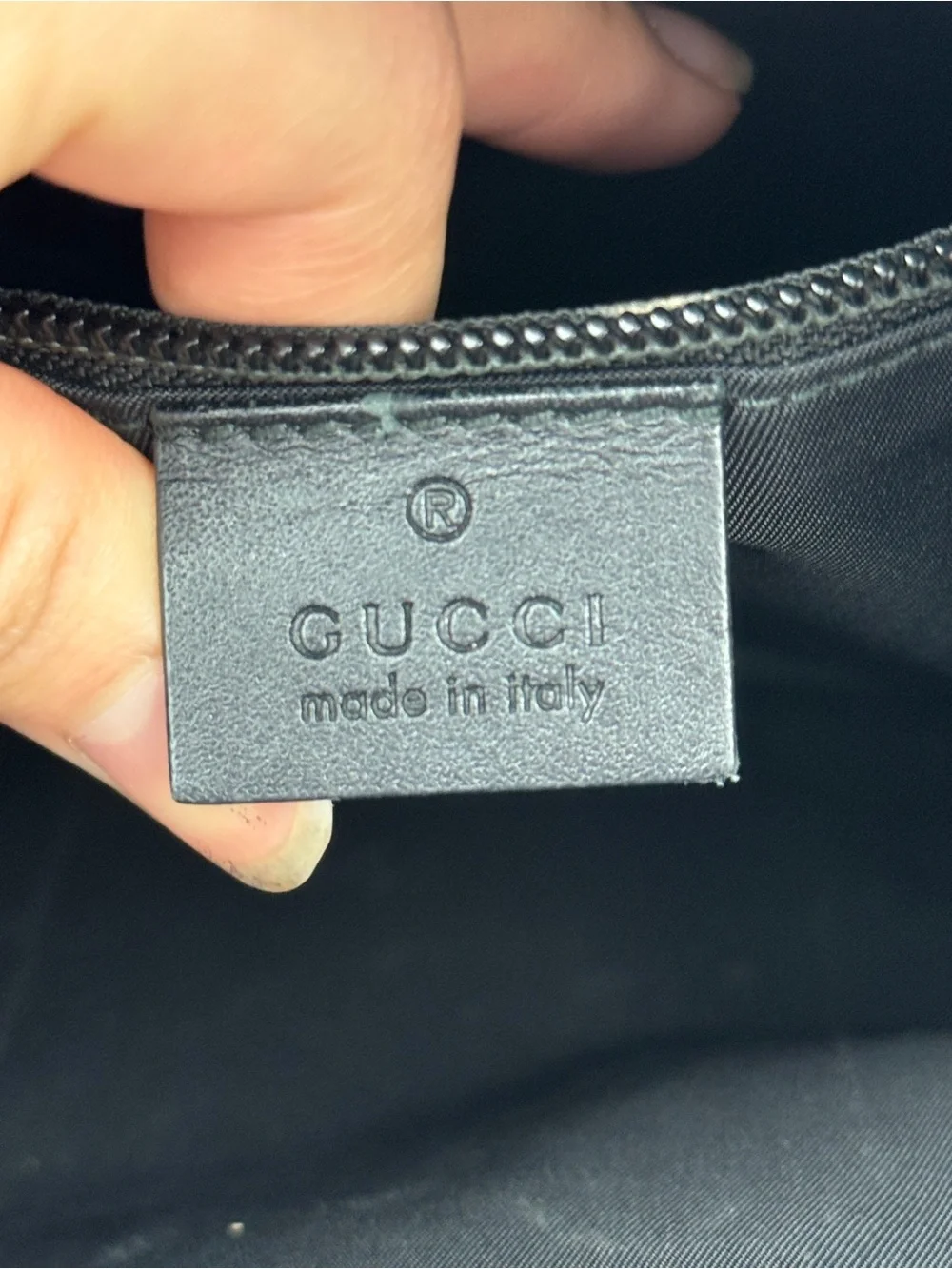 Gucci Wristlet clutch Beige GG Supreme Canvas Pouch with Red & Green Web